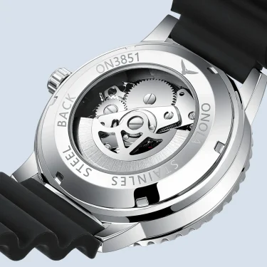 HOT Business Men's Fully Automatic Mechanical Watch ONOLA Genuine Leather Waterproof Casual Watch Men's Clock 6
