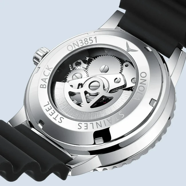 HOT Business Men's Fully Automatic Mechanical Watch ONOLA Genuine Leather Waterproof Casual Watch Men's Clock 6