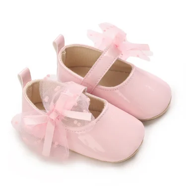 New Cute 0-18M Girls' Newborn Baby Shoes Classic Fashion Soft Sole Casual Princess Shoes First Walker Soft Sole for Toddlers 3