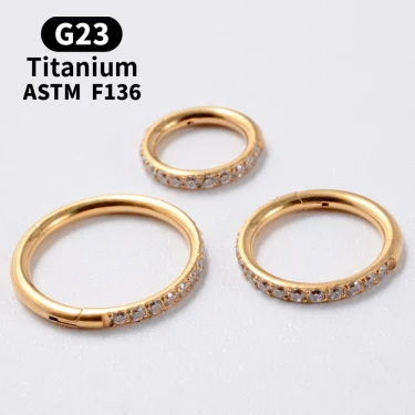 1/10pcs G23 Titanium Nasal Ring For Women Hoop Earring 16G/18G Piercing Jewelry Gift Lip Ring Hinge Clicker Open Diaphragm 3