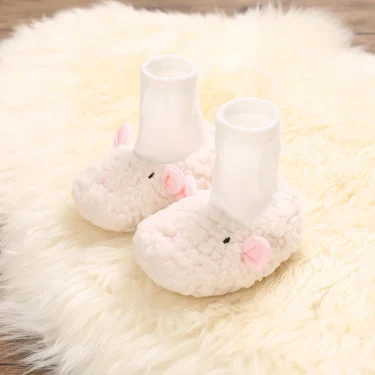 Winter Thickened Baby Cotton Shoes Cute Plush Sheep Snow Boots Soft, Comfortable, Warm, and Casual Walking Shoes 2