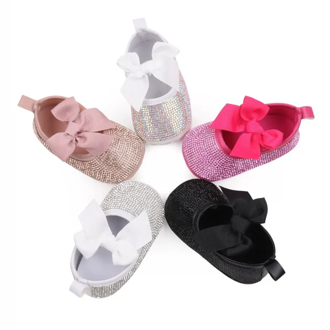 Baby Beautiful Shoes High Quality Newborn Toddler Girls Sneaker Spring and Summer Sandal Cute Bowknot Shiny Diamonds BBW3204 1