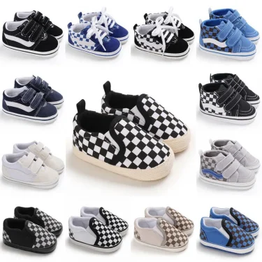 Newborn Baby Canvas Shoes Anti-slip Soft Baby Boy Girl Sneakers Casual Multi-Color Toddler First Walkers Crib Shoes 1