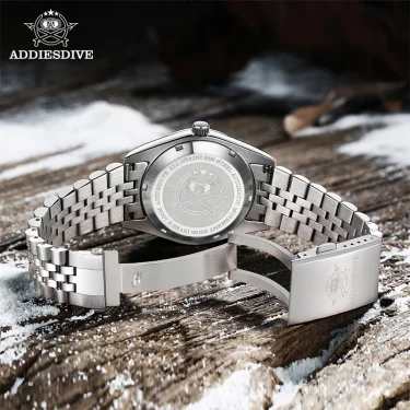 ADDIESDIVE Automatic Mechanical Watch Man European American Business Leisure Wristwatch Luxury Silver Luminous Waterproof Watch 5