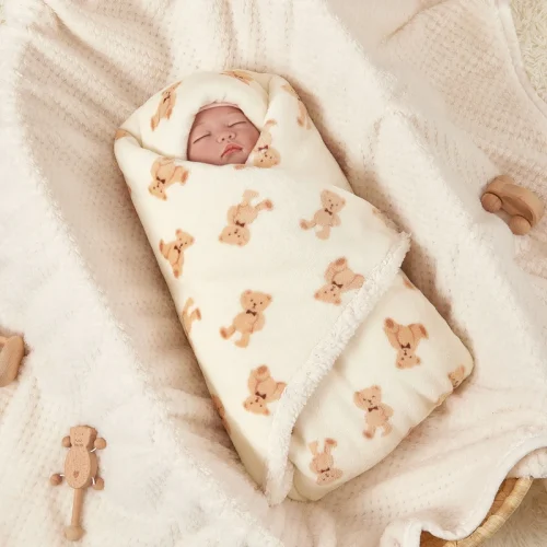 Winter Baby Blanket Fleece Warm Quilt for Newborn Bedding Baby Swaddle Wrap Flannel Lamb Soft Baby Stroller Blanket Manta Bebe 1