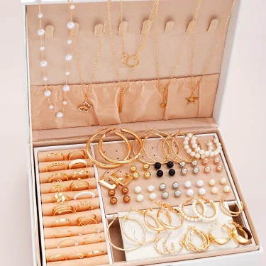 87 Pcs/Set Boho Vintage Elegant Pearl Zircon Butterfly Pendant Earrings Ring Necklace For Women Gold Color Jewelry Sets Gifts 1
