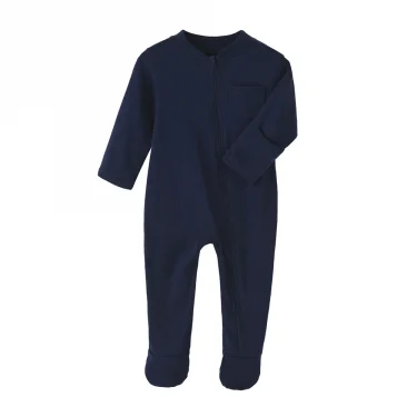 100% Cotton Newborn Baby Clothes Solid Color Jumpsuit Rompers Zipper Infant Boys Girls Spring Bottoming Shirt Jumpsuits Footed 2