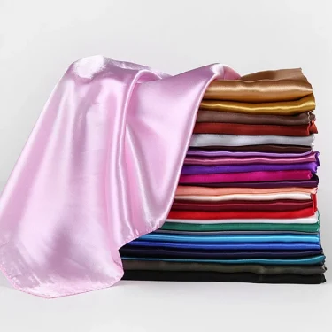 90*90cm Big Size Headwraps Solid Colors Neckerchief Hijab Women Satin Headband Hair Scarves Female Shawls Head Scarfs for Ladies 1