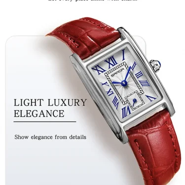 Sanda 1116 New Fashion 2025 Elegant Design Rectangle Dial Water Resistant Quartz Movement Business Women Analog Wrist Watch 4