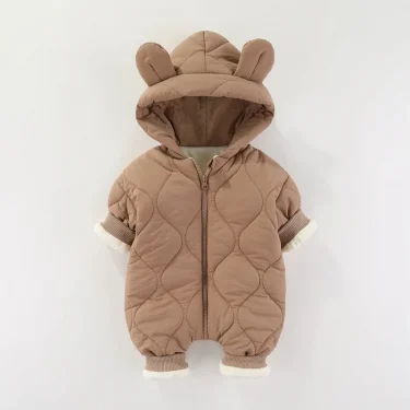 Baby jumpsuit autumn and winter girls pure cotton thickened newborn romper thickened long sleeved boys baby clothes 6