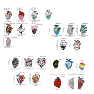 Medical Lung Brain Enamel Pins Creative Organ Heart Lapel Brooches Badges Cartoon Jewelry Doctors Nurses Gift for Friends 6