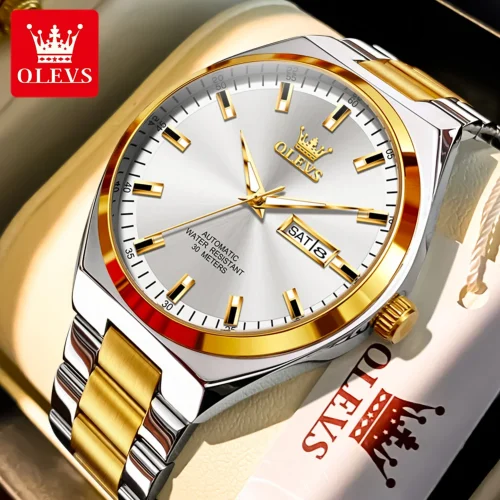 OLEVS 9907 Luxury Man Watch New Multi functional Simplicity Dual Calendar Original Full Automatic Mechanical Men's Wristwatches 1