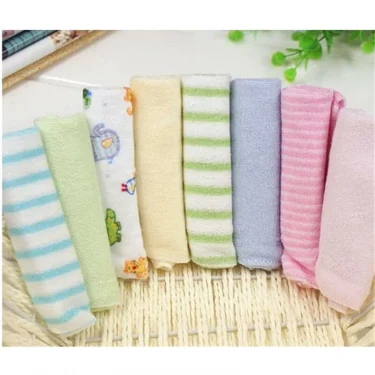 8PCS Baby Washcloths Set, Soft Absorbent Organic Cotton Washable Saliva Towel Face Wipes, Newborn Bath Face Towel Random Color 4