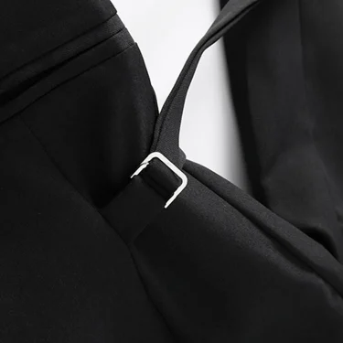 EAM Black Bandage Buckle Causal Blazer Women New Lapel Long Sleeve Loose Fit Jacket Fashion Tide Spring Autumn 30A2051 5