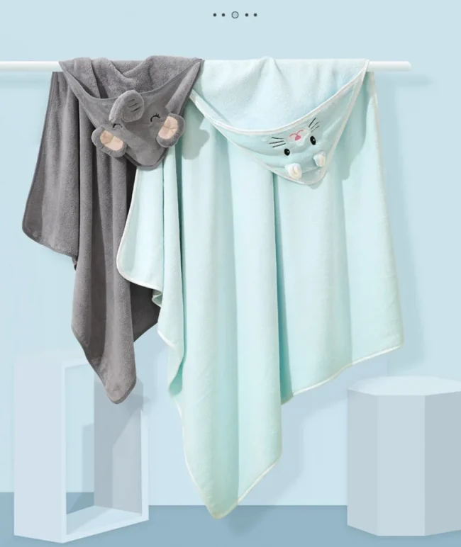 Hooded Swaddle Wrap Cartoon Baby Bath Towels Soft Newborn Towel Blanket Cute Toddler Bathrobe Warm Sleeping Bed Set Boys Girls 6