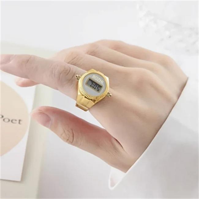 The New Electronic Watch Can See The Time Creative Ring Finger Watch Simple Men And Women Ring Watch 3