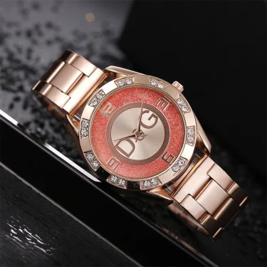 Luxury New Brand Women Watch Fashion with Diamonds Crystal Design Quartz Watches Leisure Rose Gold Stainless Steel Strap Clock 5