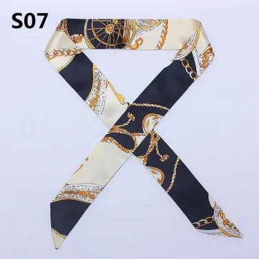 100 colors Emulation Silk Leopard Small Bag Handle headband Scarf Women Fashion Luxury Brand Hair Tie Ribbon Scarf 4