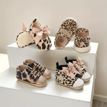 0-1 year old baby shoes Girls fashion leopard print casual sneakers sandals comfortable toddler shoes 1