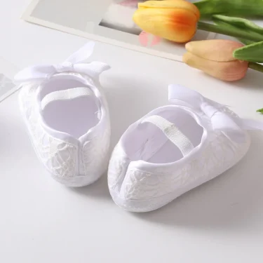 Girls Shoes +Hairband Newborn Toddlers First Walkers Baby Bowknot Princess Shoes Soft Sole Non-slip Footwear Infant Crib Shoes 6