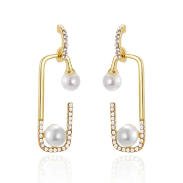 2025 New Design Pearl Square Geometric Pin Dangle Earrings for Women Fashion Korean Jewelry Luxury Girls Party Ear Jewelry 6