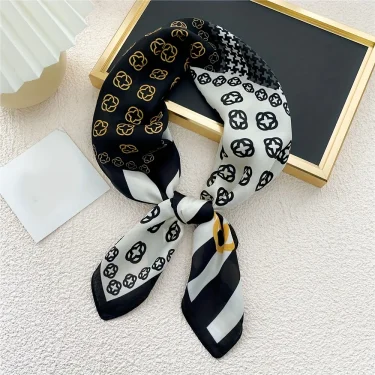 Flower Silk Square Scarf Women Satin Shawl Wrap Hijab Female Hair Band Wrist Luxury Headkerchief 70*70cm Echarpe 2025 Bandana 5