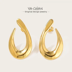 YACHAN New In 18K Gold Plated Stainless Steel Drop Earrings for Women Charm Dangle Earring Trendy Jewelry Waterproof 1