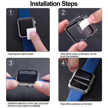 Tempered Glass+Cover For Apple Watch 10 42mm 46mm Matte Hard PC bumper Screen Protector Case iWatch series 10 42/46 Accessories 6