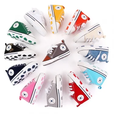 New Baby Shoes Boys Girls Classic Canvas Casual Sneakers Newborn First Walker Toddler Soft Sole Non-Slip Walking Shoes D2486 1
