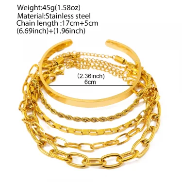 Stainless Steel Bracelet New design multi-style bracelet patchwork Light Luxury Premium Bracelet For Women Jewelry Party Wear 6