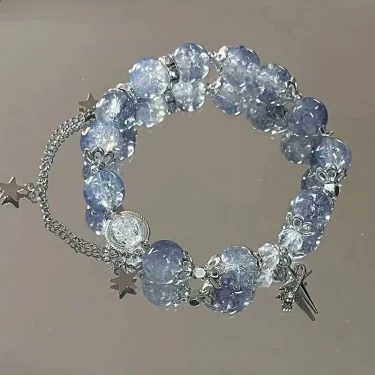 New Simple Beads Crystal Bracelet for Women Girls Korean Ins Flower Fox Feather Tassel Bracelets Friendship Jewelry Gifts 2025 5