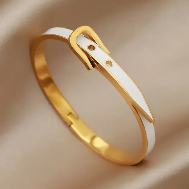 Stainless Steel Metal Classic Flower Bangles&bracelets for Women Fashion Brand Jewelry Delicate Bowknot Bangles Accessories 6