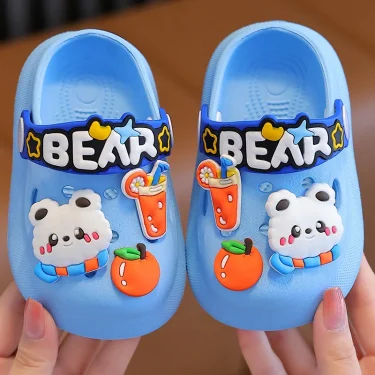 Summer Kids Sandals Hole Children's Shoes Slippers Soft Anti-Skid Cartoon DIY Design Hole Baby Shoes Sandy Beach For Boys Girls 4