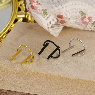 Gold Silver Color Hollowed-out Opening Knuckle Bar Ring Design Cute Fashion Love Jewelry for Women Girl Child Gifts Adjustable 3