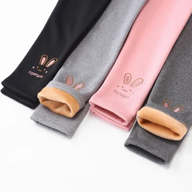 Girls Leggings Autumn Winter Thick Warm Plus Cute Fond Rabbit Children Kids Baby Bottom Part Pants 1