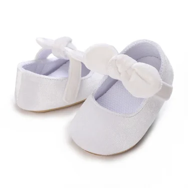 0-18M White Newborn Soft Soles Girl Baby Shoes Non-slip Rubber Soles Lovely Princess Shoes Breathable Leather Baby Walking Shoes 4