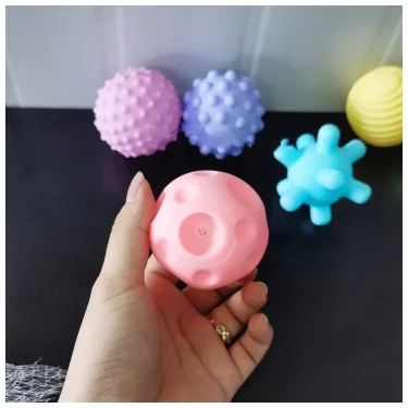 Baby Bath Toy Textured Multi Massage Ball Soft Hands Touch Balls Set Infant Tactile Senses Development Toys BabiesTraining Game 4