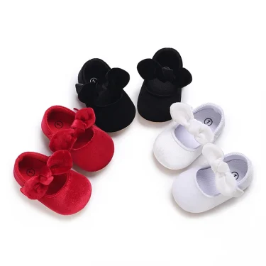 0-18M White Newborn Soft Soles Girl Baby Shoes Non-slip Rubber Soles Lovely Princess Shoes Breathable Leather Baby Walking Shoes 6