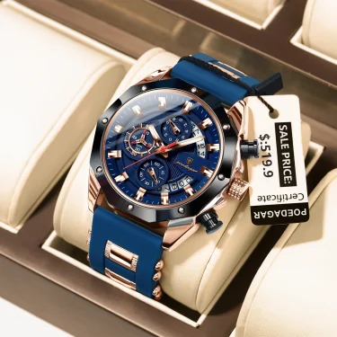 POEDAGAR Luxury Quartz Men Watch Silicone Strap Date Sport Man Wristwatch Waterproof Luminous Chronograph Military Men's Watches 2