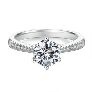 925 Sterling Silver Zircon Adjustable Women's Engagement Ring Wedding Fashion Jewelry Accessories 5