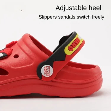 Disney Children's Hole Slipper Summer Boy Fashion Cartoon Spiderman Sandals Kids Beach Shoes Soft Bottom Toddler Home Slipper 4