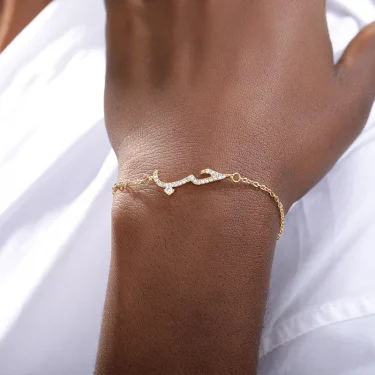 Gold Color I love you Arabic Bracelet For Women Islam Stainless Steel Bracelets Romantic Charm Jewelry Valentines Day Gift 2