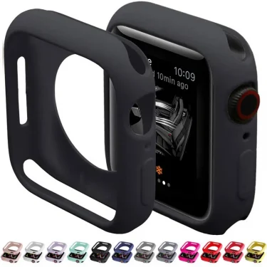 Soft Silicone Case For Apple Watch Series 8/7/6/5/4/3/SE 42mm 38mm 40 44mm Protection Shell smartwatch Cover iWatch 9 45mm 41mm 1