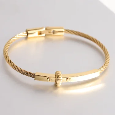 Stainless Steel Women Fashionable Wholesale Unisex Bracelet Bangle Cable Line Jewelry 4