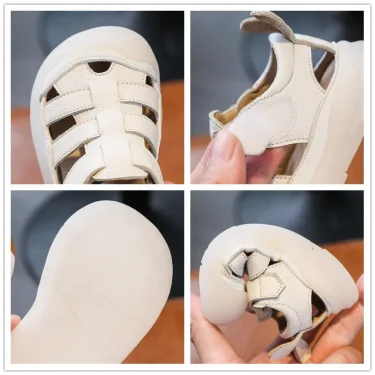 Baby Girls Boys Sandals 2025 Summer Infant Toddler Shoes Genuine Leather Soft-soled School Kids Shoes Children Beach Sandals 5