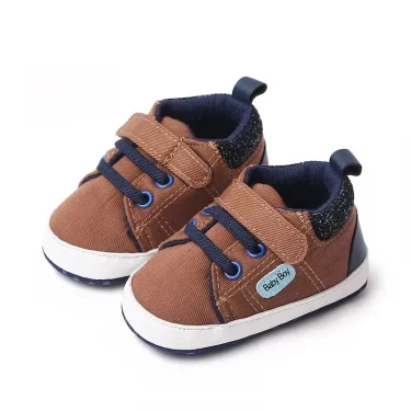 Baby Boy Shoes Canvas High Top Casual Soft Sole Newborn Sport Walking 0-18 Months 2