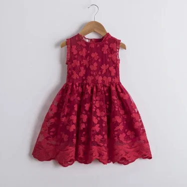Little Girls Dress New Lace Embroidery Flower Dress Princess Birthday Party Vestidos Holiday Casual Wear 3-8Yrs Children Clothes 3