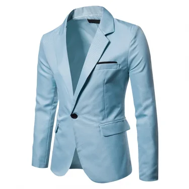 Royal Blue Blazer Men Casual Suit Solid Colour Mens Blazers Jacket Coat XXXL Size Single Button B10 5