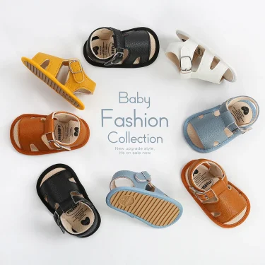 infant Sandals Fashion Soft Crib Shoes Anti Slip Summer Toddler Boys Girls First Walker Baby Soft Sole Sandals Shoes 1