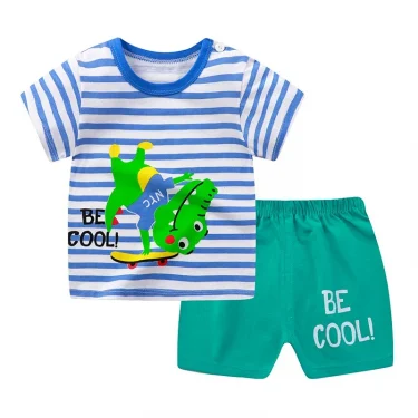 Summer Baby Boys Girls Cartoon T Shirt + Shorts Set Clothes Kids Cute Cartoon 2pcs Children Pajamas Girls Clothing Sets 4